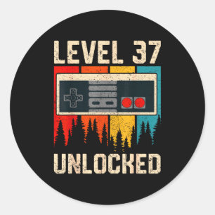 Level 37 freigeschaltet Videospiel-Controller Gebu Runder Aufkleber