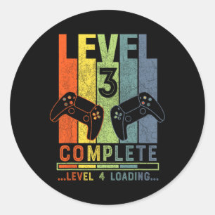 Level 3 Complete Gamer Geschenk 3 Jahre Hochzeit J Runder Aufkleber