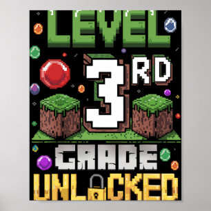 Level 3. Klasse freigeschaltetes Videospiel erster Poster