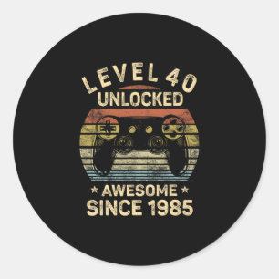 Level 40 freigeschaltet 40. Geburtstag Geschenke f Runder Aufkleber