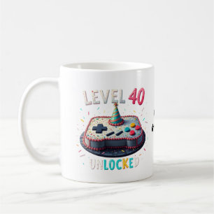 Level 40 freigeschaltet Gaming-Stil 40. Geburtstag Kaffeetasse