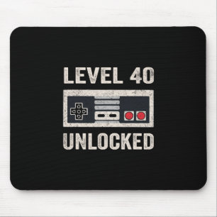Level 40 freigeschaltet Videospieler 40. Geburtsta Mousepad