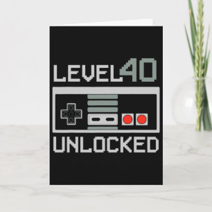 Level 40 freigeschaltet Videospieler Vintage 40. G Karte