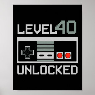 Level 40 freigeschaltet Videospieler Vintage 40. G Poster