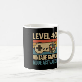 Level 40 Retro-Gamermodus aktiviert Vintage Kaffeetasse