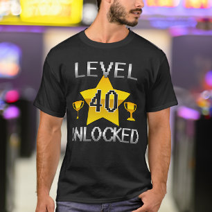 Level 40 Unlock Retro 1980er Gamer-Shirt T-Shirt
