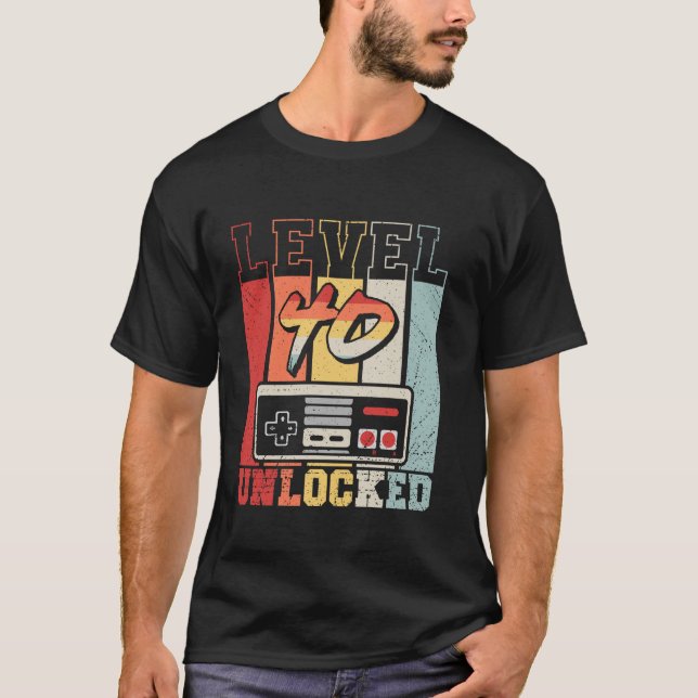 Level 40 Unlock Retro Video Game Lover 40. Birt T-Shirt (Vorderseite)