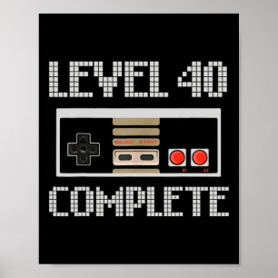 Level 40 Unlock Shirt Video Gamer 40. Geburtstag Poster