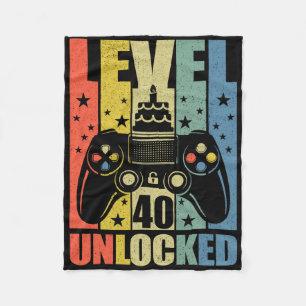 Level 40 Unlock Video Game 40. Geburtstag Gamer B Fleecedecke
