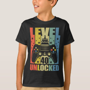 Level 40 Unlock Video Game 40. Geburtstag Gamer B T-Shirt