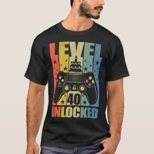 Level 40 Unlock Video Game 40. Geburtstag Gamer B T-Shirt