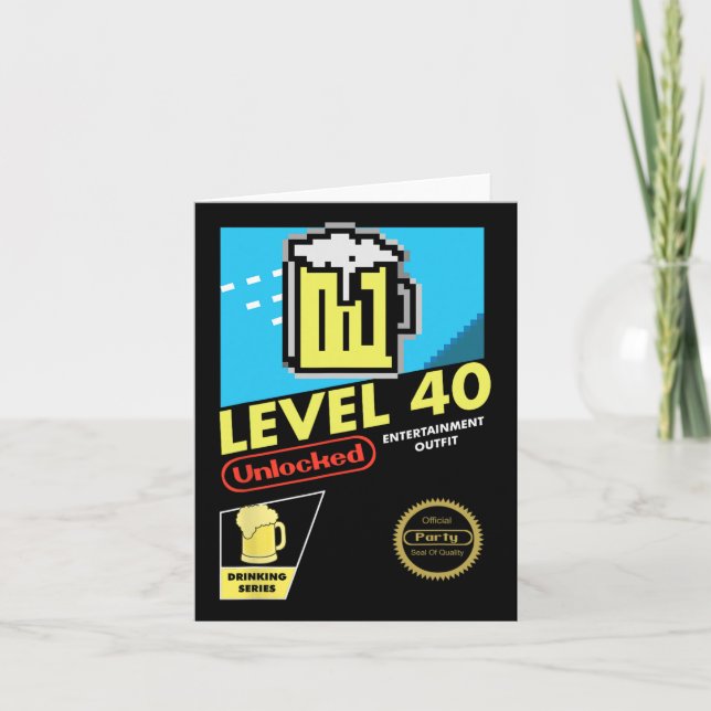 Level 40 Unlock Video Game 40. Geburtstag Karte (Vorderseite)