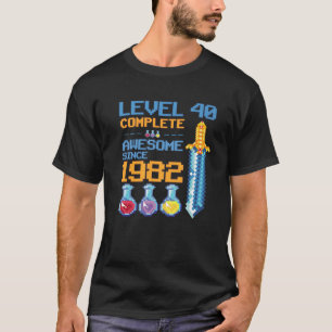Level 40 Unlock Video Game 40. Geburtstag Party R T-Shirt