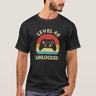 Level 40 Unlock Video Gamer 40 Jahre Geburtstagspa T-Shirt