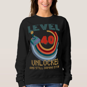 Level 40 Unlocks Videospiel 40. Geburtstag 4 Sweatshirt