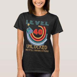 Level 40 Unlocks Videospiel 40. Geburtstag 4 T-Shirt