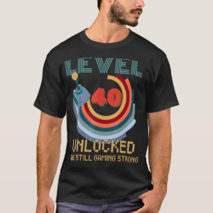Level 40 Unlocks Videospiel 40. Geburtstag 4 T-Shirt