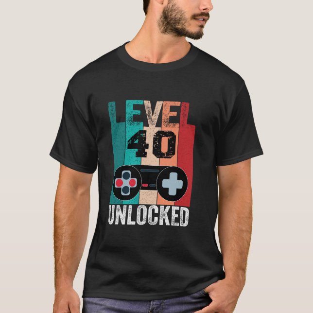 Level 40 Unlocks Videospielcontroller 4 T-Shirt (Vorderseite)