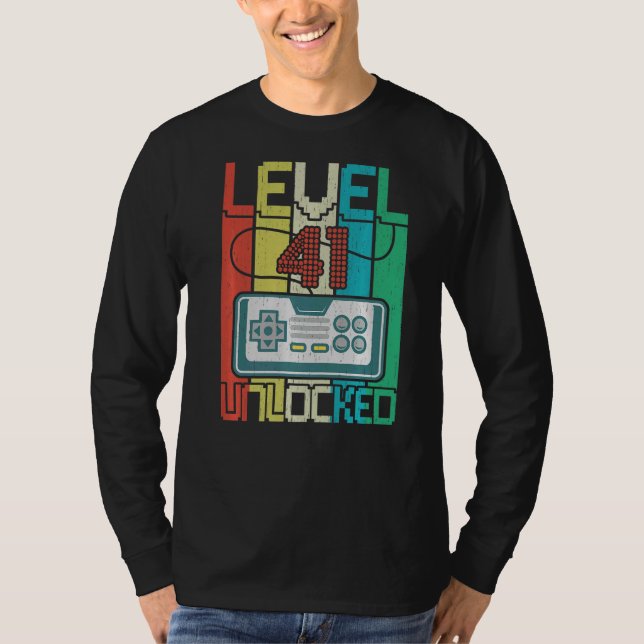 Level 41 Unlocks Videospiel 41 Geburtstag T-Shirt (Vorderseite)