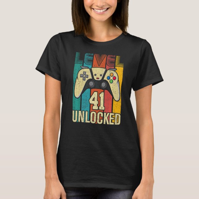 Level 41 Unlocks Videospiel 41 Geburtstag T-Shirt (Vorderseite)