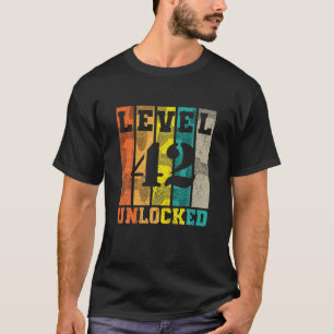 Level 42 Entsperrte 42. Geburtstag Gaming Gamer Bo T-Shirt
