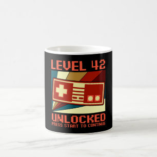 LEVEL 42 UNLOCKIERTER 42 GeburtstagsgeschenkGamer Kaffeetasse
