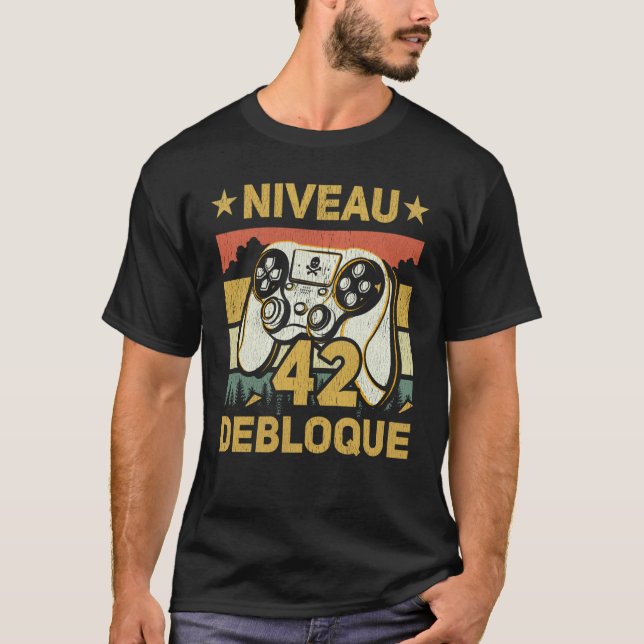 Level 42 Unlocks 42 Gaming Geburtstag T-Shirt (Vorderseite)