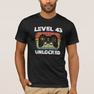 Level 43 Unlocks Videospiel 43 Geburtstag T-Shirt