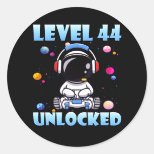 Level 44 Unlocks Videospiel 44. Geburtstag PC Gami Runder Aufkleber