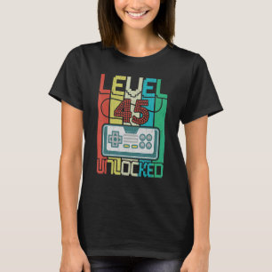 Level 45 Unlocks Videospiel 45 Geburtstag T-Shirt