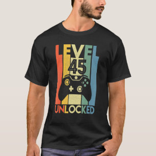 Level 45 Unlocks Videospiel 45 Geburtstag T-Shirt