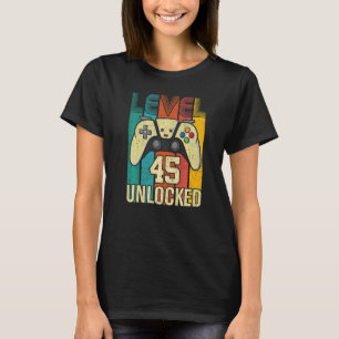 Level 45 Unlocks Videospiel 45 Geburtstag T-Shirt