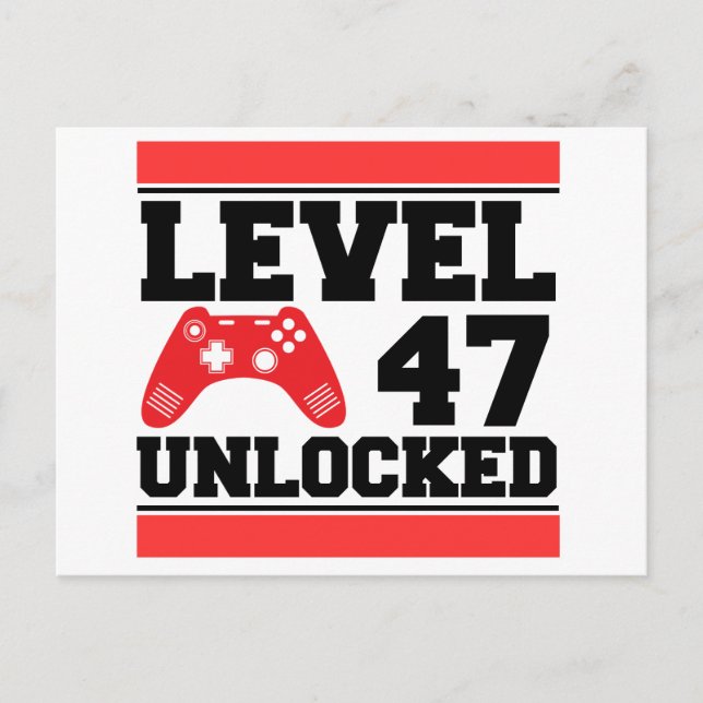 Level 47 freigeschaltet postkarte (Vorderseite)