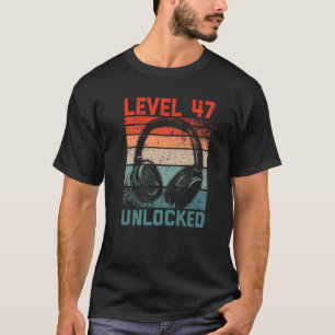 Level 47 Unlock Video Gamer Liebt 47. Geburtstag T-Shirt