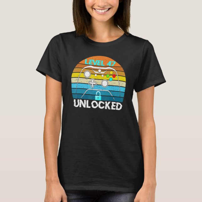 Level 47 Unlocks Videospiel 47. Geburtstag T-Shirt (Vorderseite)