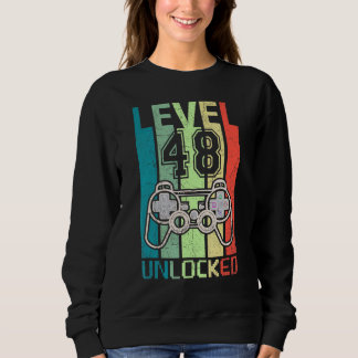 Level 48 Unlock Video Gamer 48. Geburtstags-T-Shir Sweatshirt