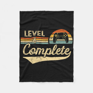 Level 4 Abgeschlossen Vintage 4. Hochzeitsjubiläum Fleecedecke