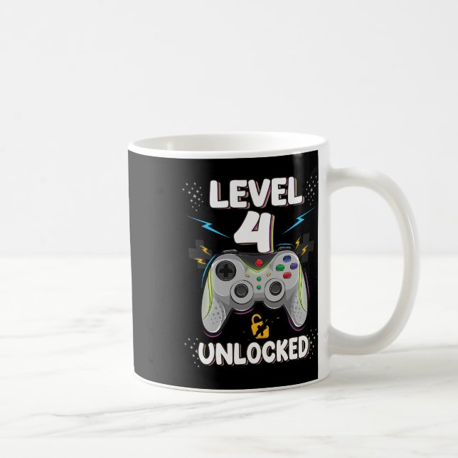 Level 4 freigeschaltet Videospiel 4. Geburtstag Ga Kaffeetasse (Rechts)