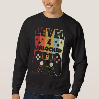 Level 4 freigeschaltet Videospieler 4. Geburtstag Sweatshirt