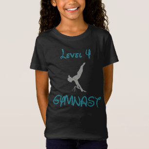Level 4 Gymnastik Extravagant Schriftart Glitzer T T-Shirt