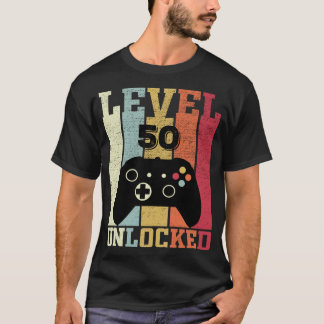 Level 50 Freigeschaltet Lustiges Videospieler 50. T-Shirt