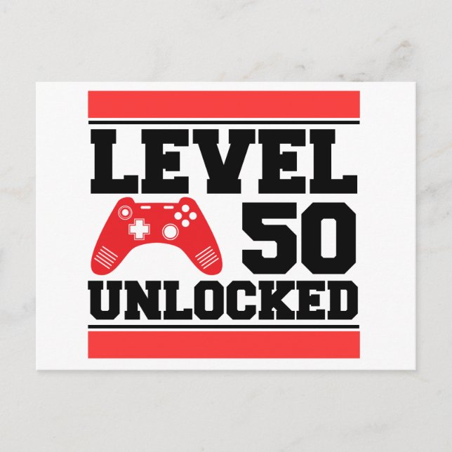 Level 50 freigeschaltet postkarte (Vorderseite)