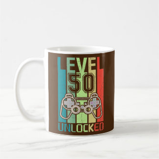 Level 50 freigeschaltet Videospieler 50. Geburtsta Kaffeetasse