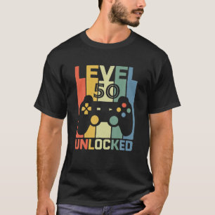 Level 50 Unlock 50 Years Old Video Gamer 50. T-Shirt
