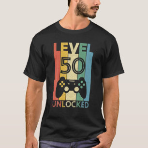 Level 50 Unlocks Video Gamer 50. Geburtstag T-Shirt