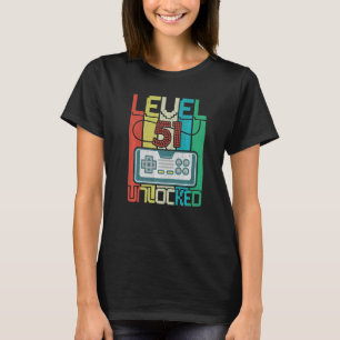 Level 51 Unlocks Videospiel 51 Geburtstag T-Shirt