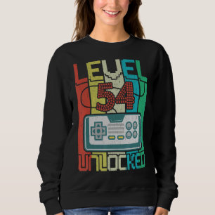Level 54 Unlocks Videospiel 54 Geburtstag Sweatshirt