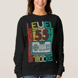 Level 55 Unlocks Videospiel 55 Geburtstag Sweatshirt