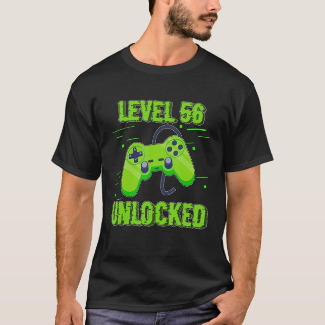 Level 56 - Entsperrter Videospielcontroller T-Shirt (Vorderseite)