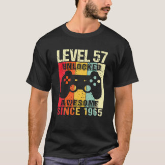 Level 57 Unlocked 57Th Birthday Gamer Awesome Sinc T-Shirt